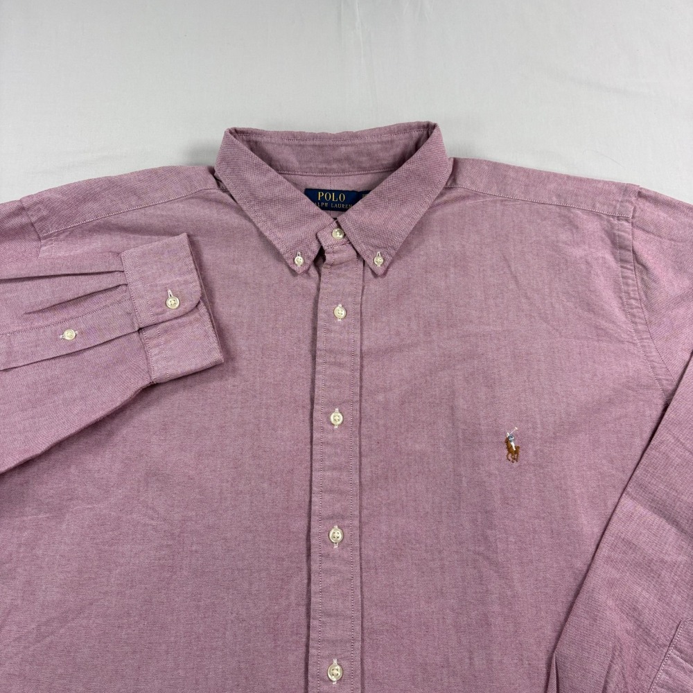 Polo Ralph Lauren Shirt Mens 3XB Big Pink Button Up Flesh Pony Classic Fit